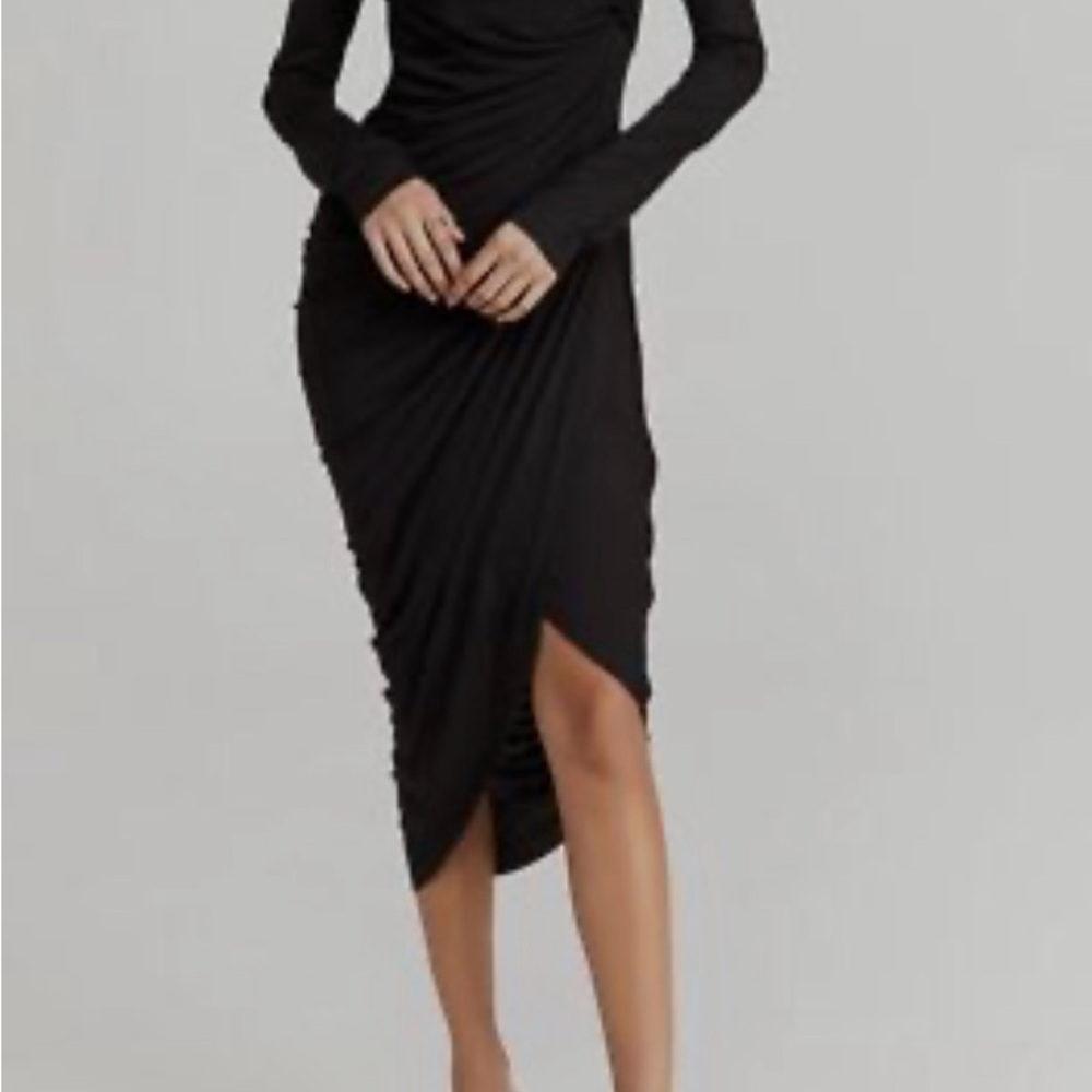 Helmut Lang Black Long Sleeve Dress
